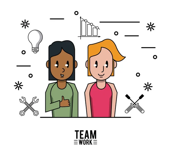 Young business teamwork — Stock Vector