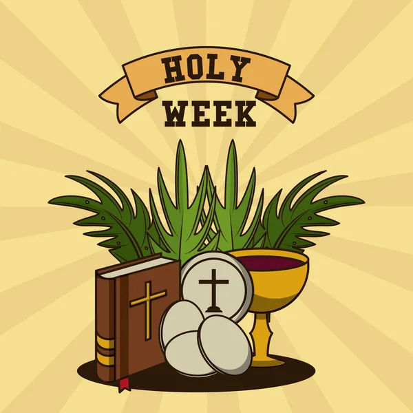 Holy week catholic tradition — Stock Vector