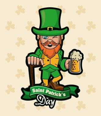 Saint patricks elf karikatür kart