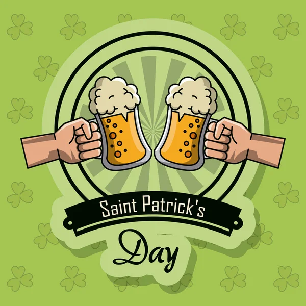 Saint patricks carte de bière jour — Image vectorielle