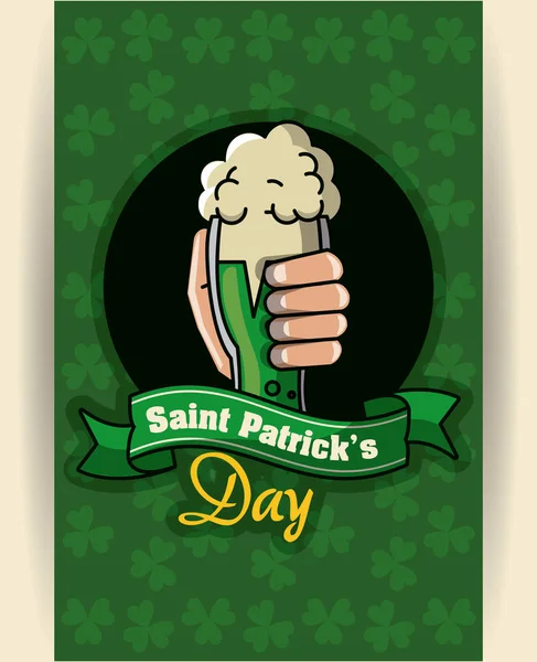 Saint patricks carte de bière jour — Image vectorielle