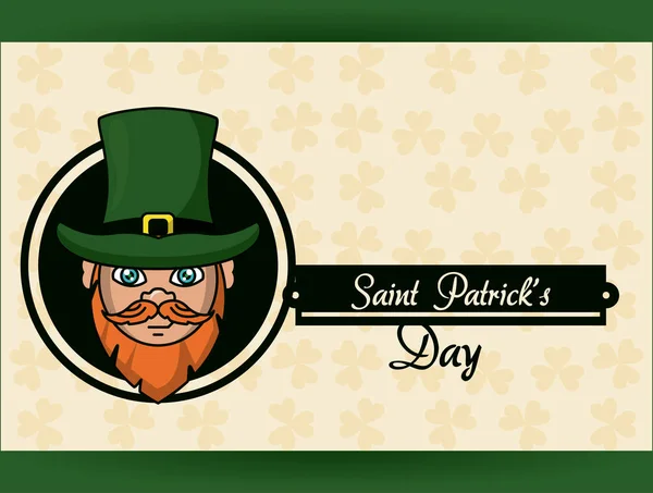 Tarjeta de dibujos animados día de San Patricio — Vector de stock