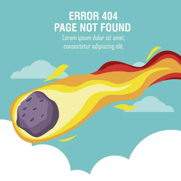 Σφάλμα 404 μετεωρίτη θέμα — Διανυσματικό Αρχείο