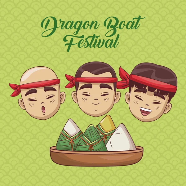 Dragon barca festival de desene animate design — Vector de stoc