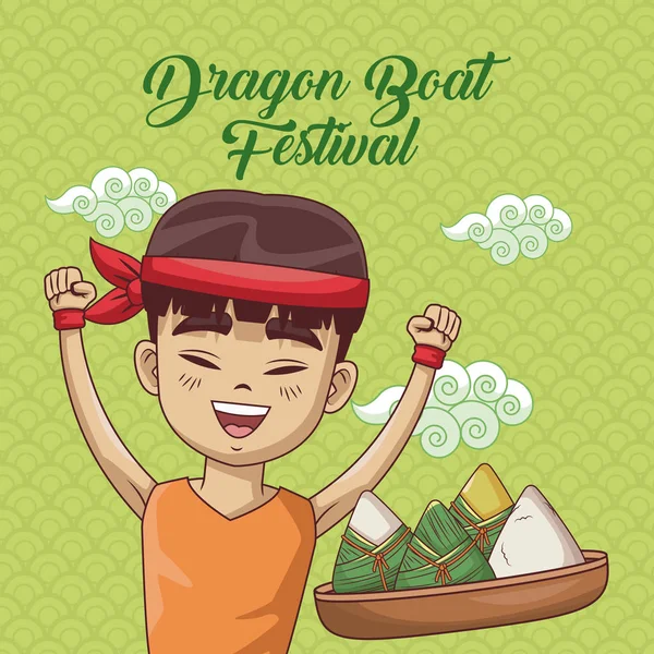 Dragon barca festival de desene animate design — Vector de stoc