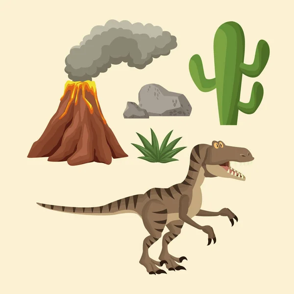 Dinozaury elementy kreskówki — Wektor stockowy