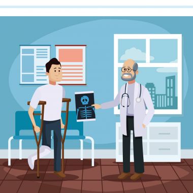 Hastaya doktorlar office çizgi film