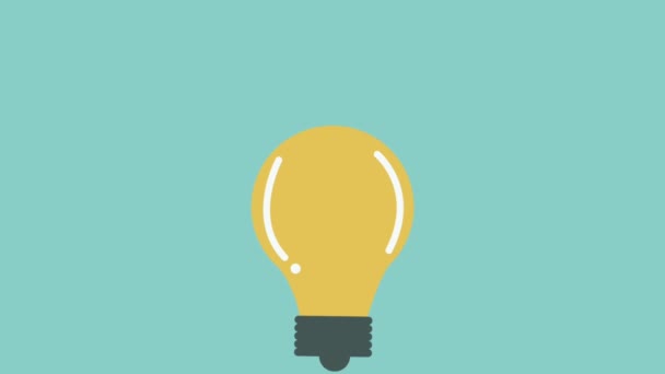 Iluminado ícones ideia lâmpada — Vídeo de Stock