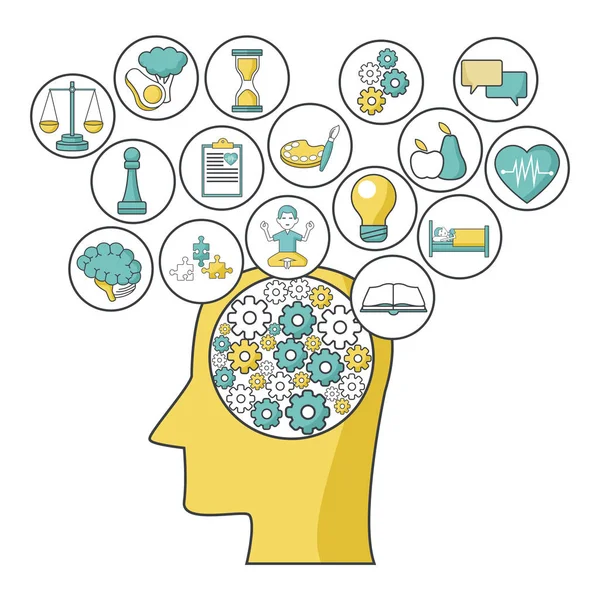 Desenho de saúde mental —  Vetores de Stock