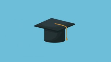Mezuniyet kep ve diploma Hd animasyon