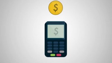 POS transaccion Hd animasyon işleme terminal