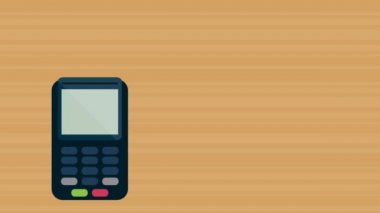 POS transaccion Hd animasyon işleme terminal