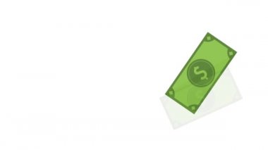 Para faturaları ve sikkeler üzerinde köşe Hd animasyon