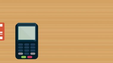 POS transaccion Hd animasyon işleme terminal