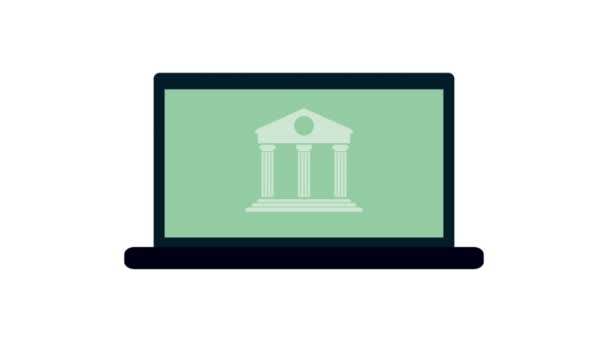 Κινούμενα σχέδια Hd εφαρμογή εικονική τράπεζα — Αρχείο Βίντεο