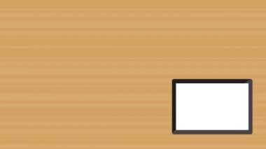 Tablet, kahve ve dizüstü masa Hd animasyon