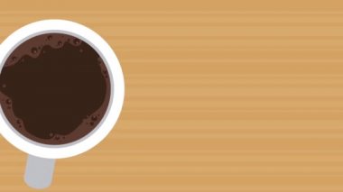 Tablo Hd animasyon üzerinde kahve fincanı