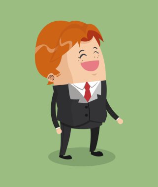 İşadamı gülümseyen çizgi film