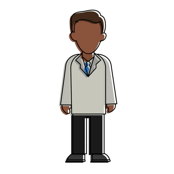 Docteur avec robe avatar sans visage — Image vectorielle