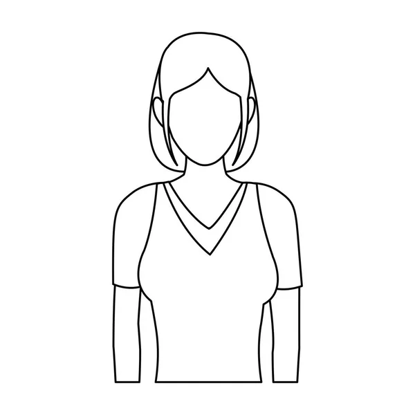 Donna profilo senza volto — Vettoriale Stock