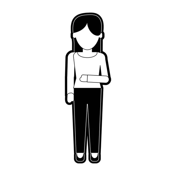 Kvinna utan ansikte profil — Stock vektor