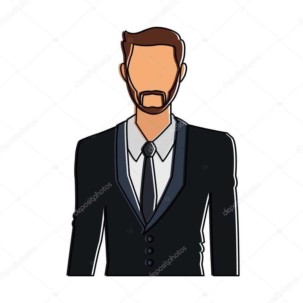 Businessman faceless profile