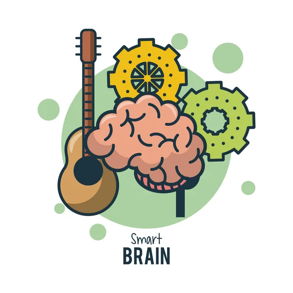 Ideas cerebrales inteligentes — Vector de stock