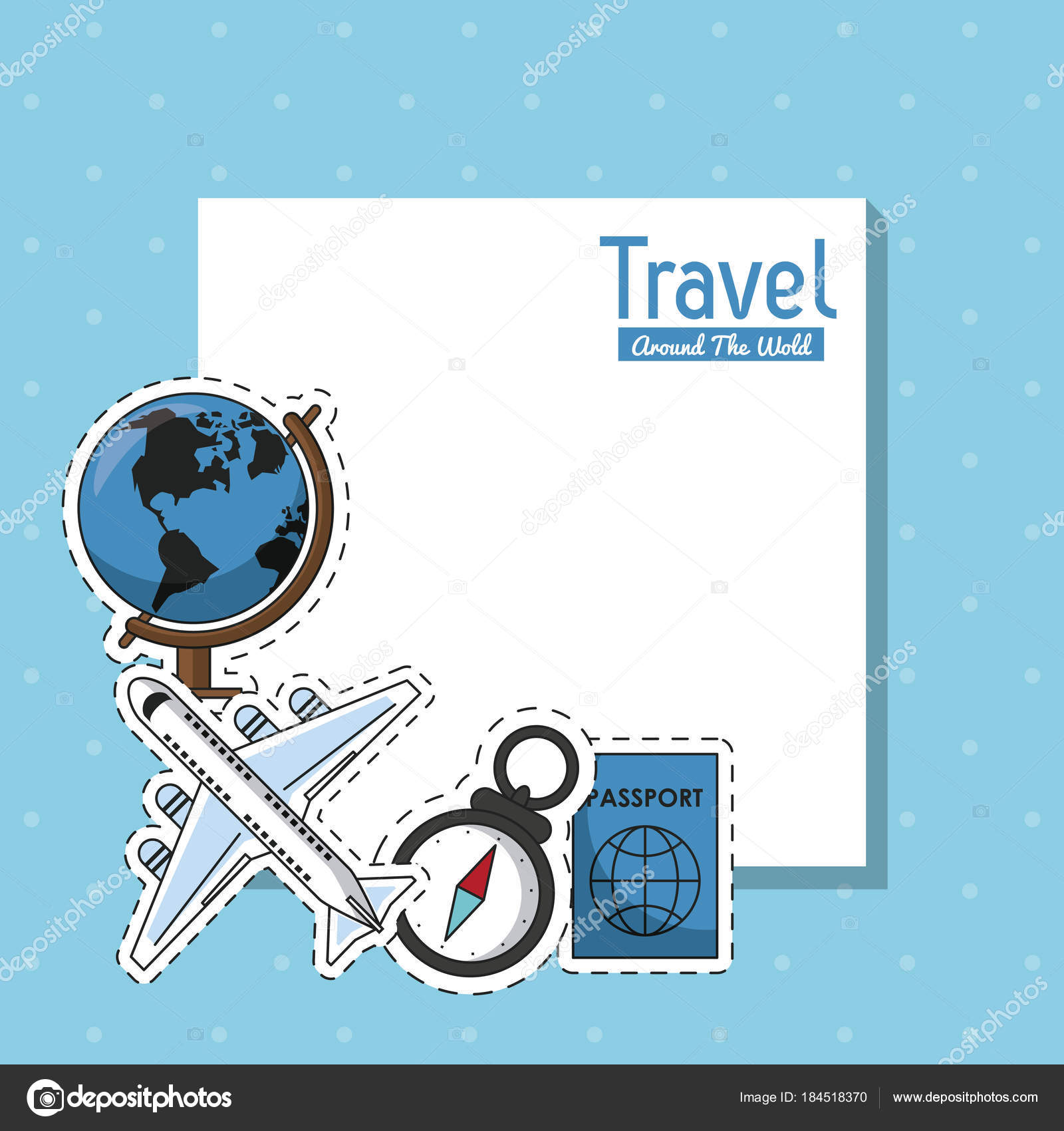 Travel Around The World Frame Stock Vector Jemastock 184518370 Travel Around The World Frame Stock Vector