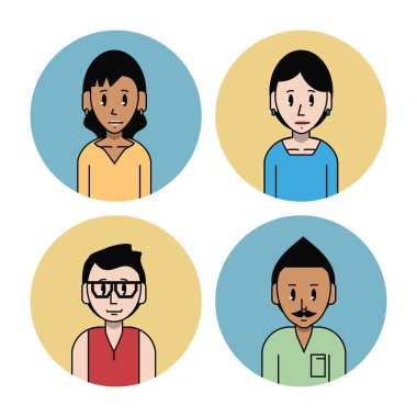 Genç arkadaşlar çizgi film seti