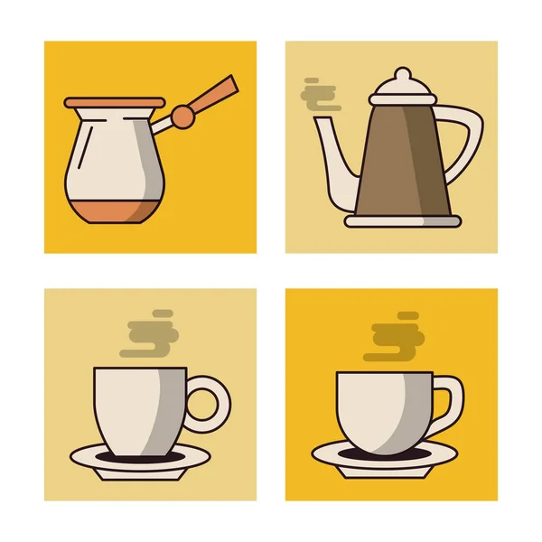 Bebidas de café icono conjunto — Archivo Imágenes Vectoriales