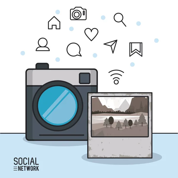 Fotografia i sieci społecznych — Wektor stockowy