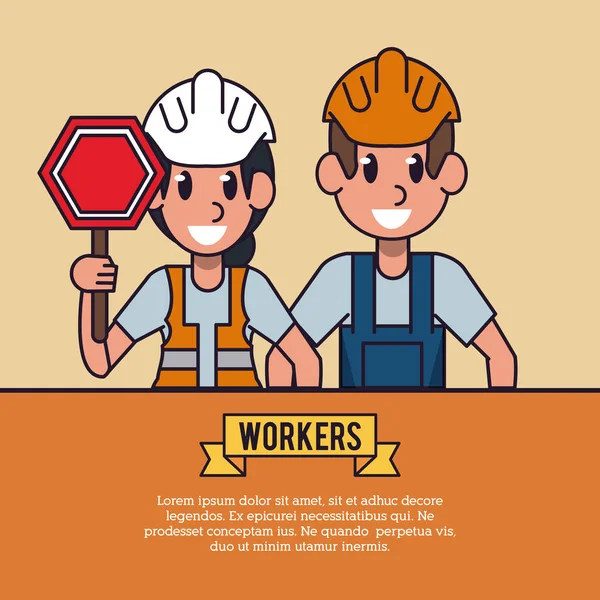 Trabalhadores infográfico cartoon —  Vetores de Stock