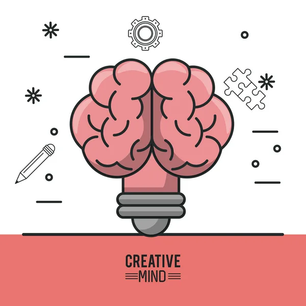 Diseño mental creativo — Vector de stock