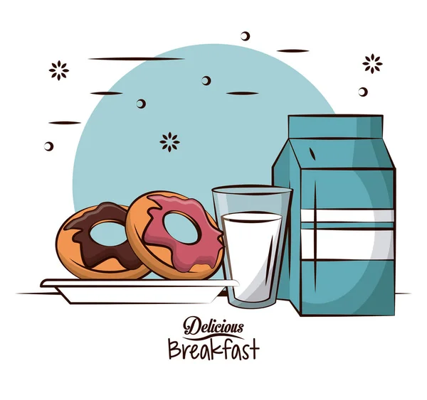 Delicious breakfast food — Stock Vector