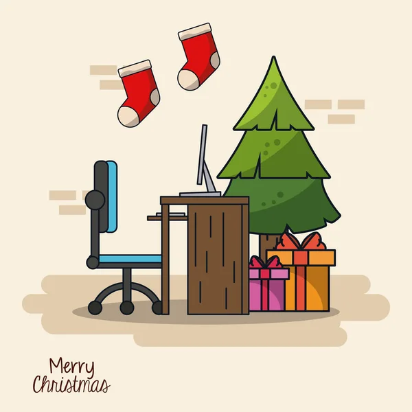 Boże Narodzenie w biurze — Wektor stockowy