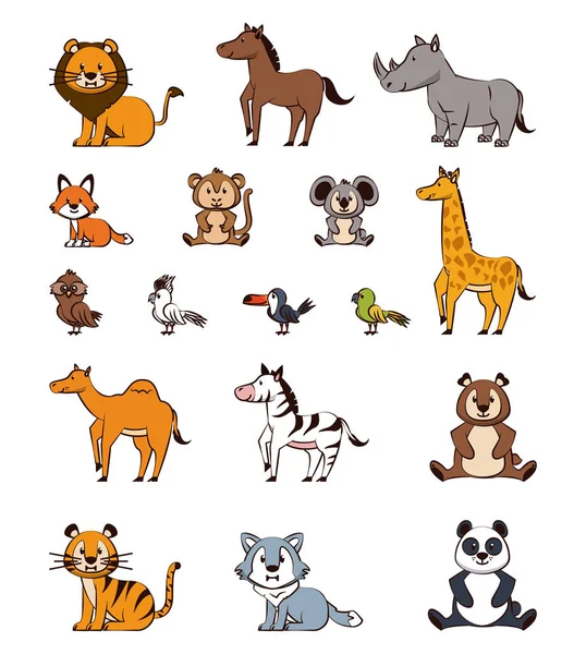 Animales caricaturas imágenes de stock de arte vectorial