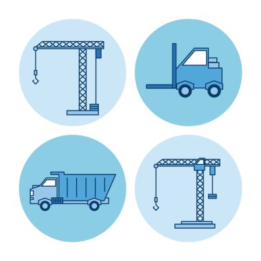 İnşaat yuvarlak simgeler