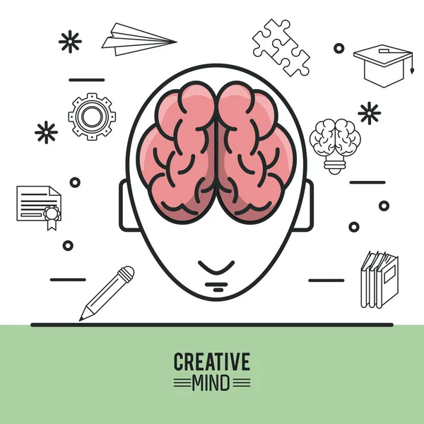 Diseño mental creativo — Vector de stock