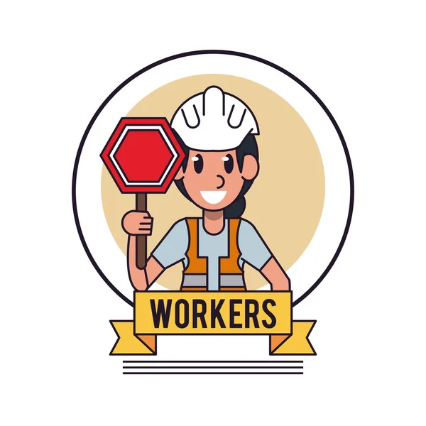 Arbeiter und Arbeitsplätze Karikatur — Stockvektor