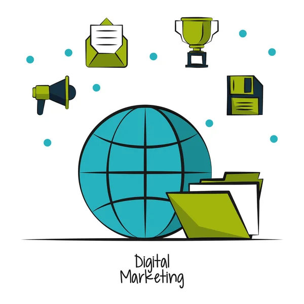 Digitale marketing en business — Stockvector