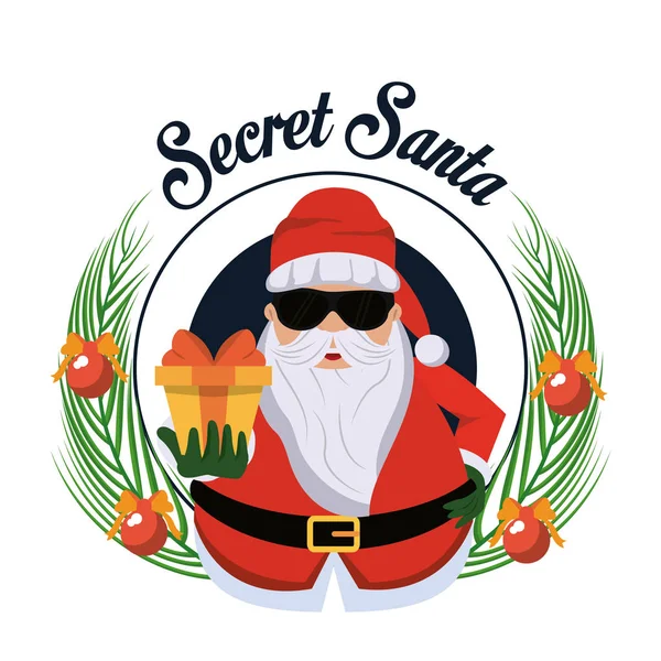 Secret santa cartoon — Stock Vector