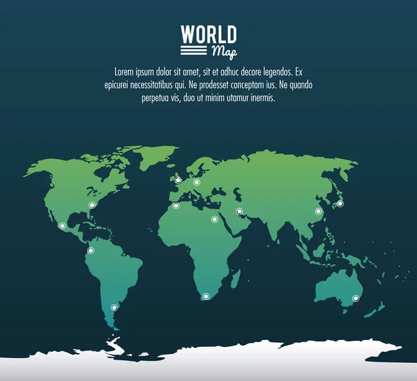 Mapa del mundo infografía — Vector de stock