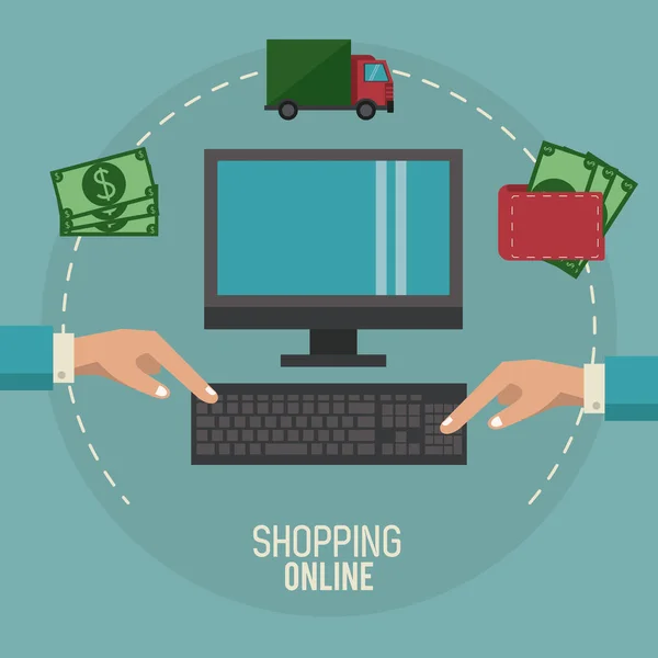 Zakupy online business — Wektor stockowy