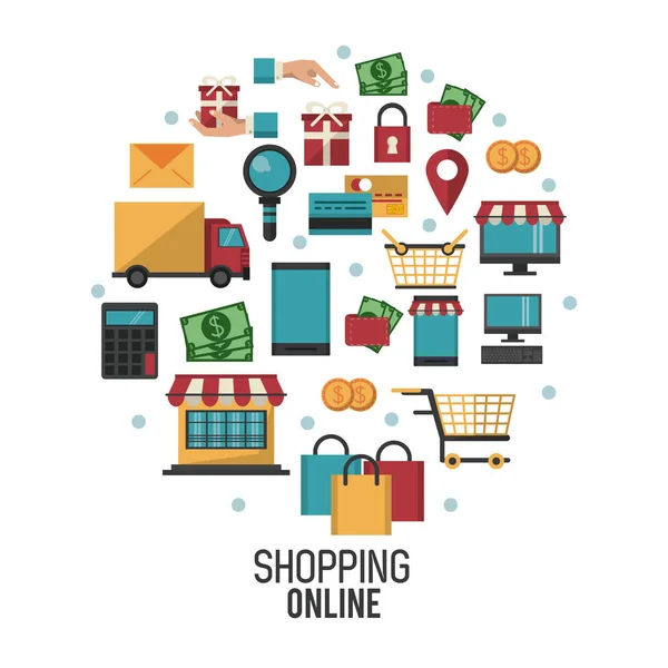 Nakupování online podnikání — Stockový vektor