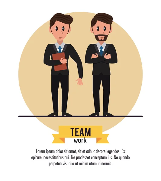Business teamwork cartoon infographic — Stock Vector