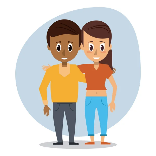 Young couple of friends — Stock Vector