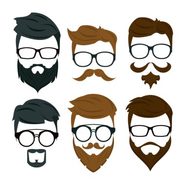 Hipster sakal saç ve aksesuarları