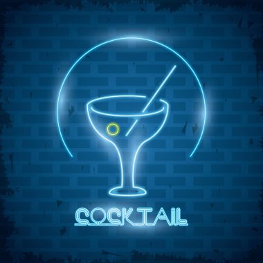 Kokteyl neon ışıkları simgesi