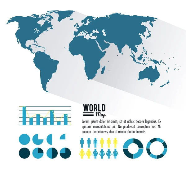 Инфографика на карте мира — стоковый вектор