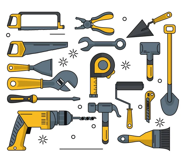 Conjunto de ícones de ferramentas de construções —  Vetores de Stock